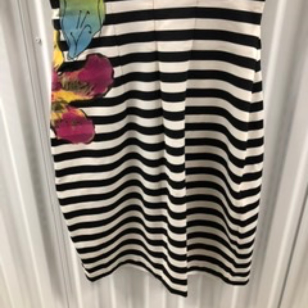 Cache Bodycon Stripy Floral Dress, Size 6 - image 4